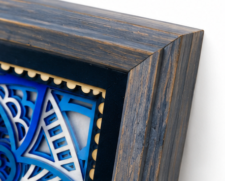 Rooted in Faith | Layered Wooden Cross Wall Art | Handcrafted Christian Home Décor | Shades of Blue