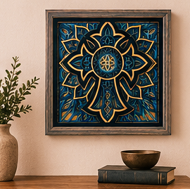 Light of Redemption | Layered Wooden Cross Wall Art | Handcrafted Christian Home Décor | Shades of Blue