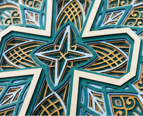 The Covenant Cross | Layered Wood Artwork | Sage Green & Silver