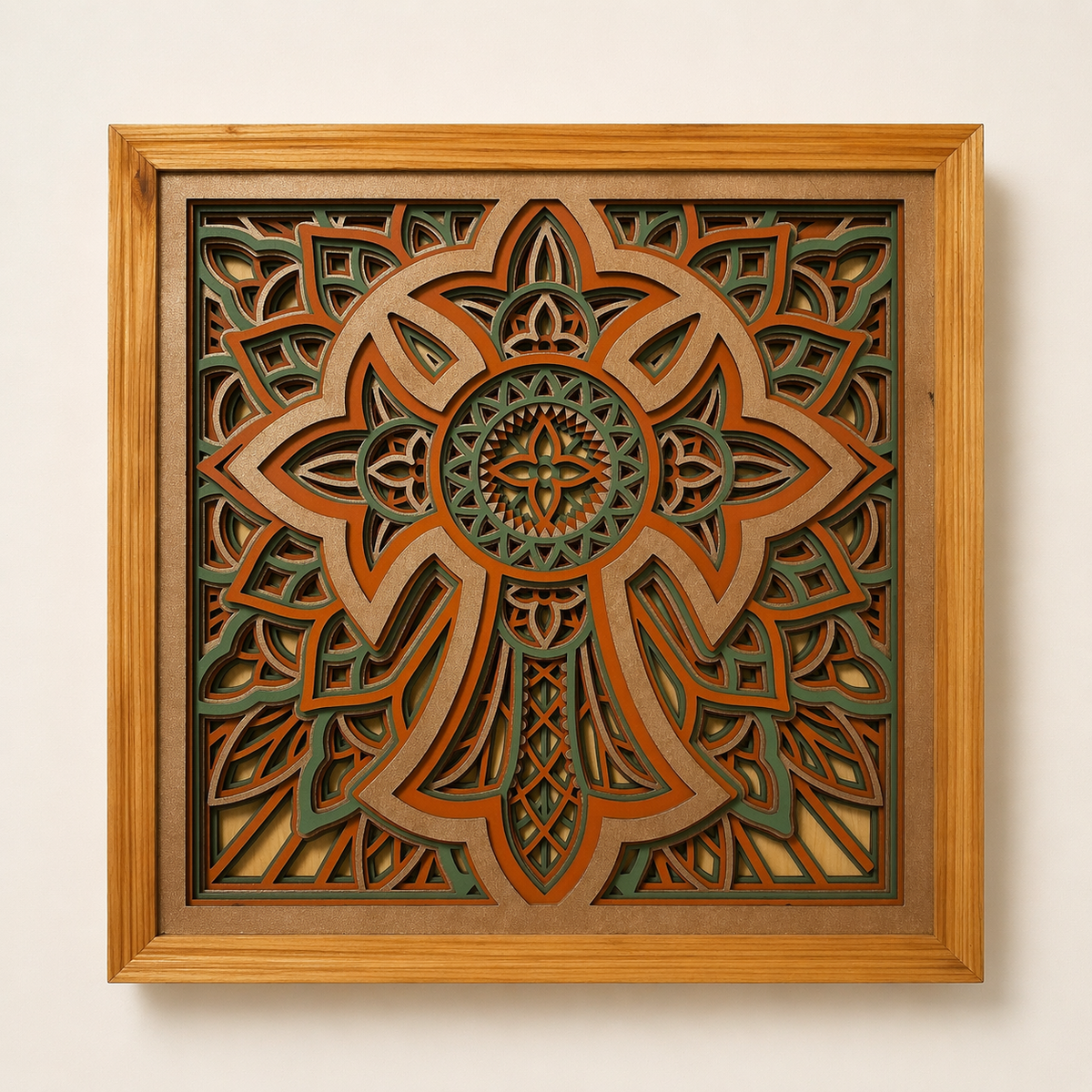 Light of Redemption | Layered Wooden Cross Wall Art | Handcrafted Christian Home Décor | Version #3