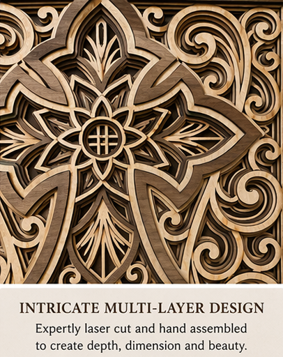 Grace Everlasting | Layered Wooden Cross Wall Art | Handcrafted Christian Home Décor | Version #3