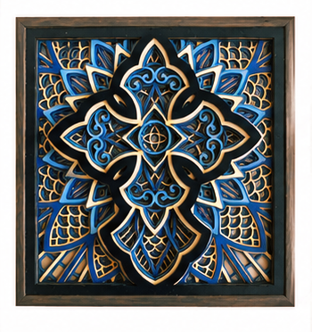Steadfast Grace Layered Wooden Cross Wall Art | Christian Home Décor | Shades of Blue