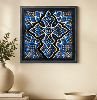 Steadfast Grace Layered Wooden Cross Wall Art | Christian Home Décor | Shades of Blue
