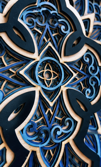 Steadfast Grace Layered Wooden Cross Wall Art | Christian Home Décor | Shades of Blue