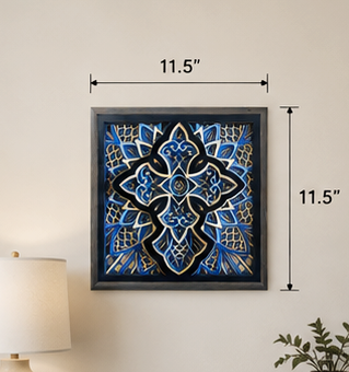 Steadfast Grace Layered Wooden Cross Wall Art | Christian Home Décor | Shades of Blue