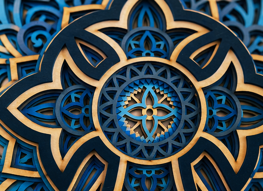 Light of Redemption | Layered Wooden Cross Wall Art | Handcrafted Christian Home Décor | Shades of Blue