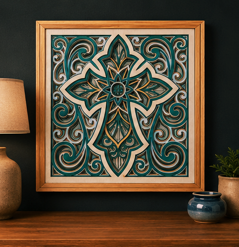 Grace Everlasting | Layered Wooden Cross Wall Art | Handcrafted Christian Home Décor | Sage Green & Silver