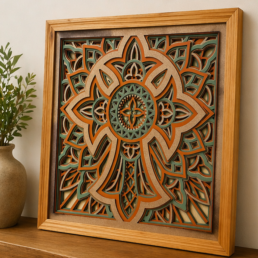 Light of Redemption | Layered Wooden Cross Wall Art | Handcrafted Christian Home Décor | Version #3